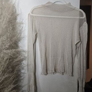Sheer Cream Long Sleeve Top